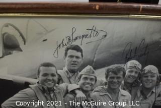 Original Cast autographed photo of TV show "Baa Baa Blacksheep" and framed photo of Meatball the Bull Terrier, mascot of the Black Sheep Squadron on the TV show "Baa Baa Black Sheep"