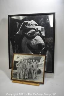 Original Cast autographed photo of TV show "Baa Baa Blacksheep" and framed photo of Meatball the Bull Terrier, mascot of the Black Sheep Squadron on the TV show "Baa Baa Black Sheep"