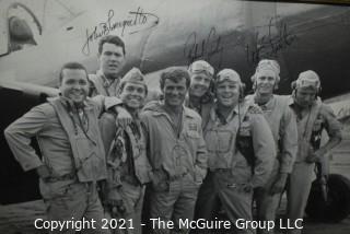 Original Cast autographed photo of TV show "Baa Baa Blacksheep" and framed photo of Meatball the Bull Terrier, mascot of the Black Sheep Squadron on the TV show "Baa Baa Black Sheep"