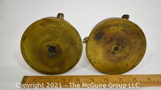 Two (2) Military Brass Trench Art Ash Trays Made of Artillery & Rifle Rounds.  