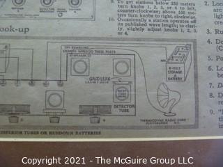 Collectible: Radio: circa 1925 Thermiodyne radio receiver (Untested) looks clean and complete.