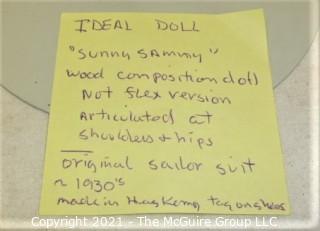 Vintage Doll:  composition body by Ideal Doll - "Sunny Sammy" body with Sailor Outfit