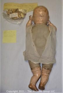 Collectible: Doll: 1920's E. I. Horseman "Baby Dimples" composition body 18" with original footwear 