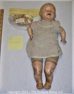 Collectible: Doll: 1920's E. I. Horseman "Baby Dimples" composition body 18" with original footwear 