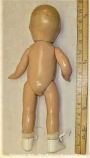 Collectible: Doll:  unmarked 15" "Shirley Temple" doll w/ composition body  and pink dress ~1930's