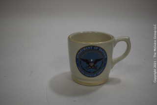 Official Fiberglass Department of Defense Emblem Podium Emblem.  Measures approximately 17"d and DOD coffee mug with named SWAT team member