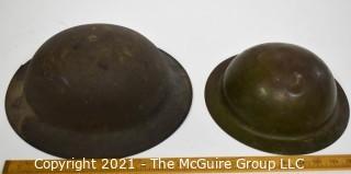 Military WWI Helmet, Toy Helmet, Mess Kit & Leather Cavalry Shin Chaps