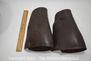 Military WWI Helmet, Toy Helmet, Mess Kit & Leather Cavalry Shin Chaps