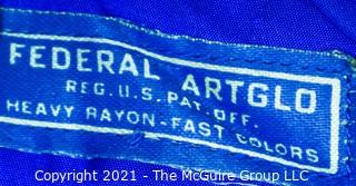 Vintage WWII Cotton Stiched Federal ArtGlo Brand US Flag (48 stars).  Wear from age and use. 