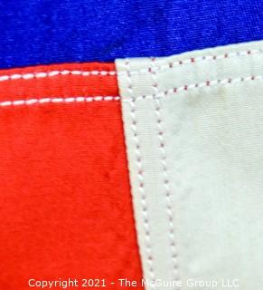 Vintage WWII Cotton Stiched Federal ArtGlo Brand US Flag (48 stars).  Wear from age and use. 