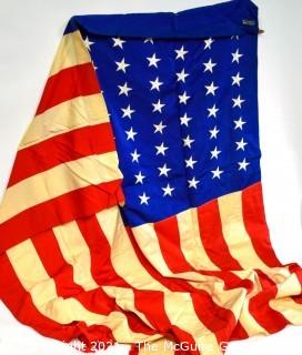 Vintage WWII Cotton Stiched Federal ArtGlo Brand US Flag (48 stars).  Wear from age and use. 