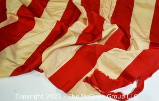 Vintage WWII Cotton Stiched Federal ArtGlo Brand US Flag (48 stars).  Wear from age and use. 