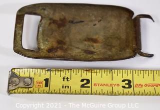 Collectible: Militaria: Civil War: reported to be from Southern Artifact Collection - Brass Embossed Heart-Shaped Buckle (incomplete)(dug?)