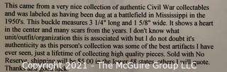 Collectible: Militaria: Civil War: reported to be from Southern Artifact Collection - Brass Embossed Heart-Shaped Buckle (incomplete)(dug?)