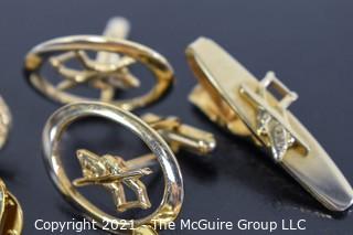 Collection of Men's Jewelry: Cuff-links, pocket knives (Rome)(Marines)