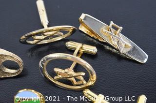 Collection of Men's Jewelry: Cuff-links, pocket knives (Rome)(Marines)