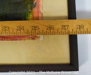 Original Framed Under Glass Modern Abstract Paper Collage Signed by Artist.  Measures approximately 23 x 28"