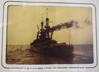 Framed Grouping of Vintage Candid WWII Navy Photographs.  