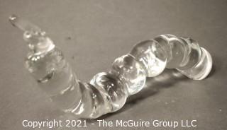 Vintage FM Konstglas Ronneby Sweden Clear Crystal Caterpillar Glass Figure.  It measures approximately 9.5" long