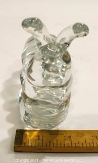 Vintage FM Konstglas Ronneby Sweden Clear Crystal Caterpillar Glass Figure.  It measures approximately 9.5" long