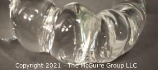 Vintage FM Konstglas Ronneby Sweden Clear Crystal Caterpillar Glass Figure.  It measures approximately 9.5" long