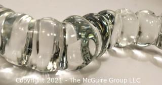 Vintage FM Konstglas Ronneby Sweden Clear Crystal Caterpillar Glass Figure.  It measures approximately 9.5" long