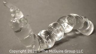 Vintage FM Konstglas Ronneby Sweden Clear Crystal Caterpillar Glass Figure.  It measures approximately 9.5" long