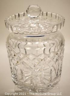 Waterford Crystal Lismore Biscuit Barrel.  Measures approximately 8" tall. 