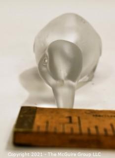 Vintage Baccarat Frosted Crystal Pintail Duck Figurine or Paperweight Signed and Made in France.  Measures approximately 5" x 3.5" x 2.75"  