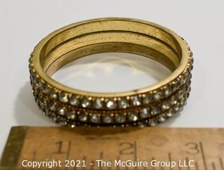 Three (3) Vintage Chanel Set Rhinestone Bangle Bracelets.