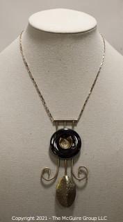 Vintage Costume Modern Art Jewelry Necklace. 