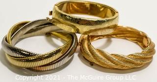 Three Costume Jewelry Bangle Bracelets.