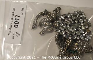 Group of Four (4) Vintage Rhinestone Brooches or Clips. 