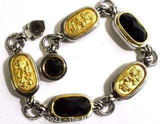 Four (4) Costume Jewelery Bracelets Including Bangle, Cuff & Link.