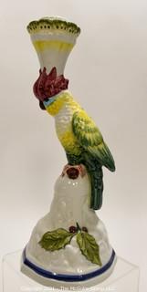 Ceramic Hand painted candle stick; made in Italy for Tiffany & Co.