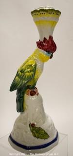 Ceramic Hand painted candle stick; made in Italy for Tiffany & Co.