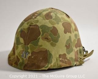 Collectible: Militaria: Vietnam Era: M1 Helmet w/ liner and camo covering - 1960's used in country by Captain