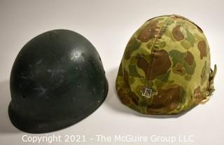 Collectible: Militaria: Vietnam Era: M1 Helmet w/ liner and camo covering - 1960's used in country by Captain