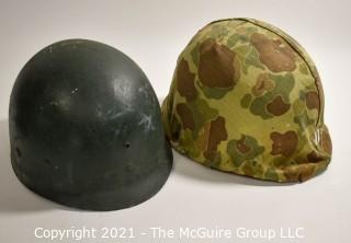 Collectible: Militaria: Vietnam Era: M1 Helmet w/ liner and camo covering - 1960's used in country by Captain