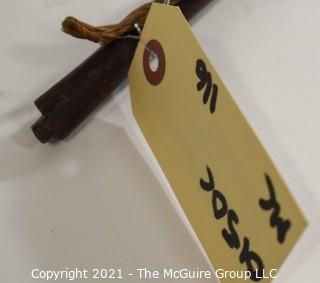 Collectible: Militaria: Vietnam Era: smaller Montagnard hand-made w/1 arrow and two piece bamboo quiver covered in snake skin.