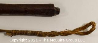 Collectible: Militaria: Vietnam Era: smaller Montagnard hand-made w/1 arrow and two piece bamboo quiver covered in snake skin.