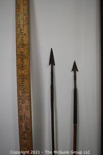 Ethnographic Tribal Made Bow & Two (2) Metal Forged Arrows.