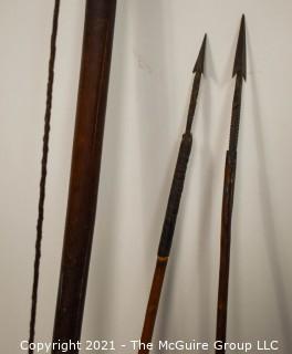 Ethnographic Tribal Made Bow & Two (2) Metal Forged Arrows.