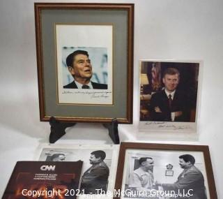 Group of Signed Political & Commemorative Photos of Ronald Reagan, Dan Quayle & Gen. David James.