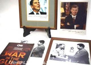 Group of Signed Political & Commemorative Photos of Ronald Reagan, Dan Quayle & Gen. David James.