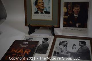 Group of Signed Political & Commemorative Photos of Ronald Reagan, Dan Quayle & Gen. David James.