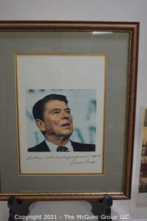 Group of Signed Political & Commemorative Photos of Ronald Reagan, Dan Quayle & Gen. David James.