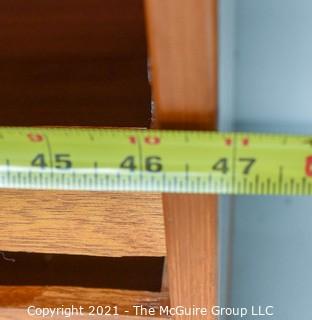 Danish Mid Century Modern (MCM)  Stacking Teak Bookcase & Credenza with Adjustable Shelves, Some Slide Out.   Stamped Made in Denmark by Poul Hundevad. Some damage to base.  