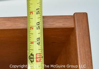 Danish Mid Century Modern (MCM)  Stacking Teak Bookcase & Credenza with Adjustable Shelves, Some Slide Out.   Stamped Made in Denmark by Poul Hundevad. Some damage to base.  