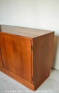 Danish Mid Century Modern (MCM) Teak Credenza or Cabinet. Stamped Made in Denmark by Poul Hundevad. Measures 42"W x 17"D x 27"T.